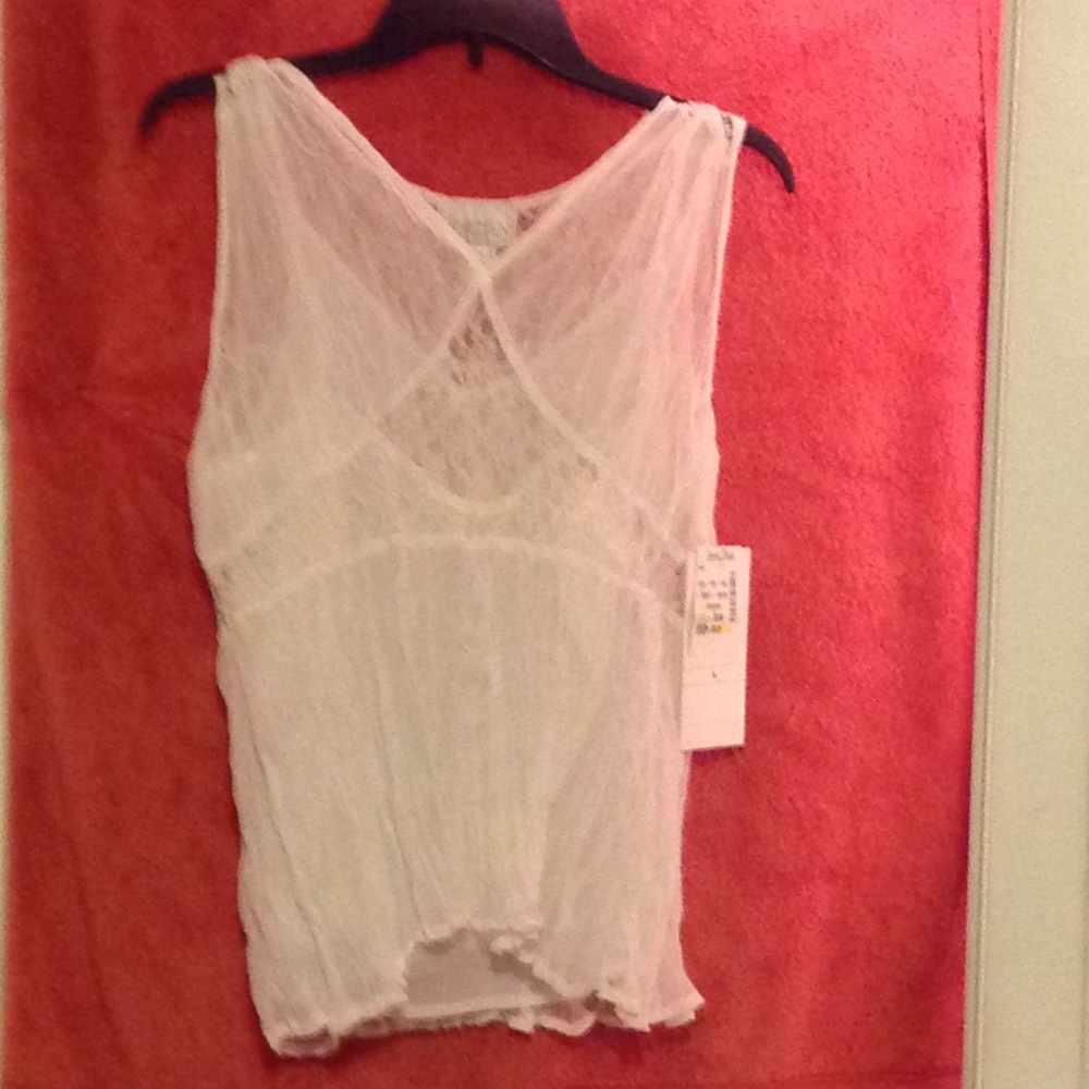 Sleeveless White Top with Lining